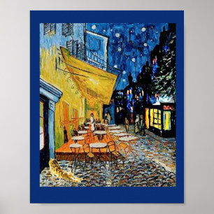Póster Gato, parodia de café nocturno, Van Gogh