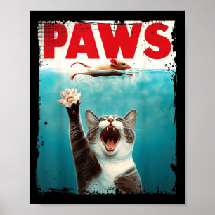 Póster Gato Parodia Ratón Gato Divertido Persiguiendo Rat