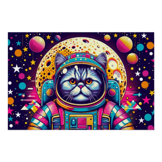 PÓSTER GATO-PERDIDO PERSA EN EL ESPACIO (Anverso)