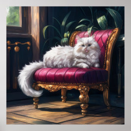 Póster Gato persa blanco