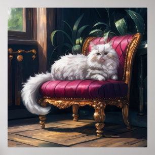 Póster Gato persa blanco