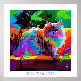 Póster Gato persa en el sofá