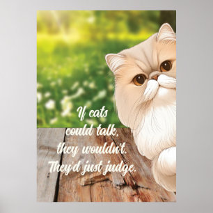 Póster Gato persa lindo atisba alrededor