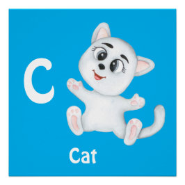 Póster Gato personaliza ABC: Letra C - Agrega tu nombre