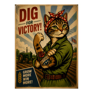 Póster Gato Pop Art de Chica de la Tierra de la Segunda G