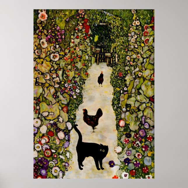 Póster Gato Poster Famoso Klimt (Frente)
