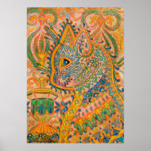 Póster Gato psicodélico de Louis Wain