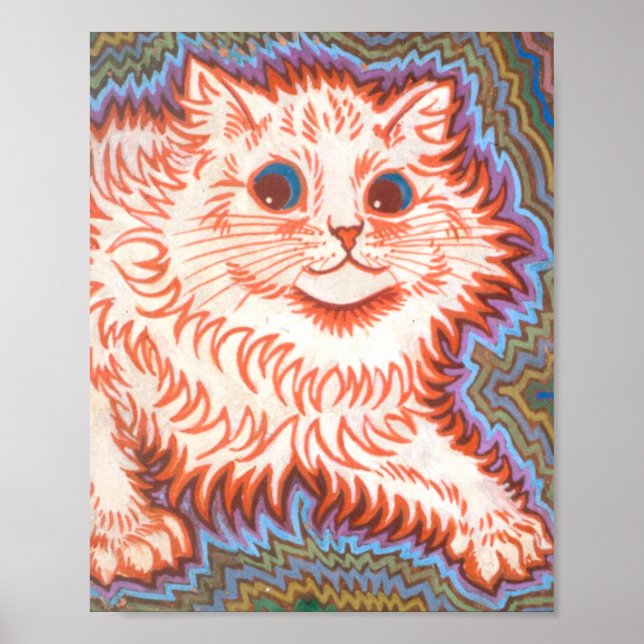 Póster Gato Psicodélico Vintage De Louis Wain (Frente)