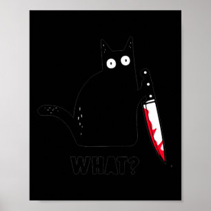 Póster Gato qué gracioso camisas negras, gato asesino con