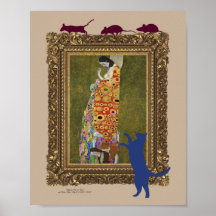 Gato, ratones, Bella Artes y humor, Poster