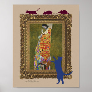 Póster Gato, ratones, Bella Artes y humor, Poster