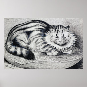 Póster Gato rayado, Louis Wain