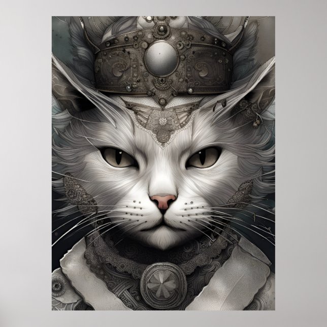 Póster Gato real de Steampunk (Frente)
