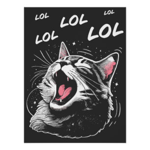 Póster Gato riendo LOL