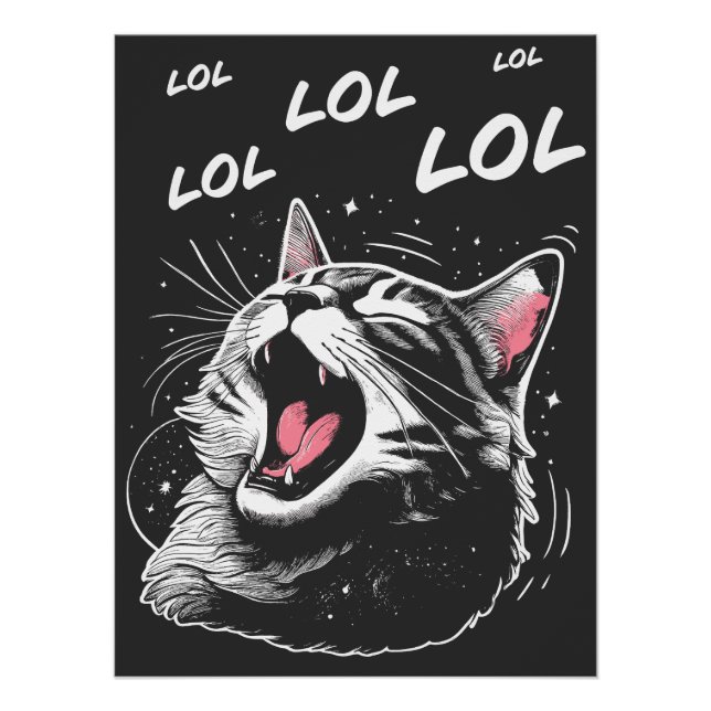 Póster Gato riendo LOL (Anverso)
