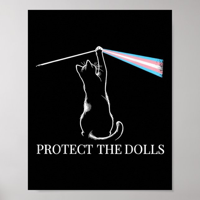 Póster Gato Rock Trans Orgullo Proteger las muñecas (Frente)