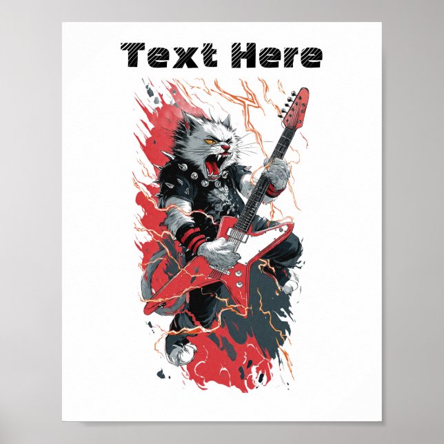 Póster Gato Rockstar (Frente)