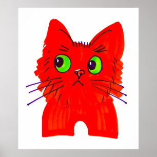 Póster Gato rojo brillante — Maravilla de ojos amplios co