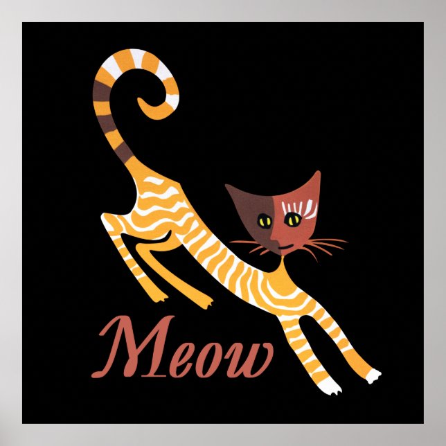 Póster Gato rojo gracioso (Frente)