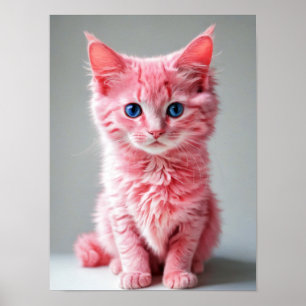 Póster Gato rosa
