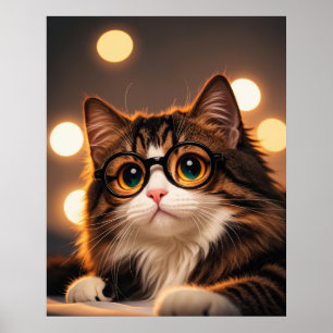 Póster gato sabio