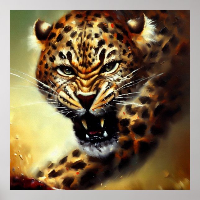 Póster Gato salvaje Leopard (10) (Frente)