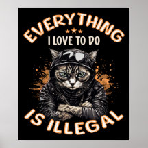 Gato sarcástico gracioso Gato malo Kitty Thug Gang