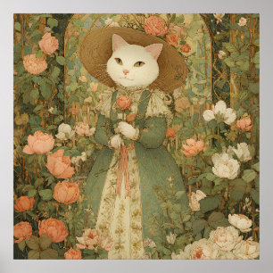 Póster Gato - Señora Gato Victoriana Rosewood