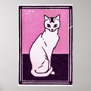 Póster Gato sentado de Julie de Graag