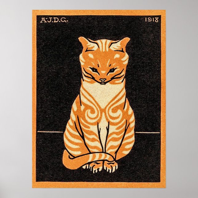 Póster Gato sentado por Julie de Graag Poster (Frente)