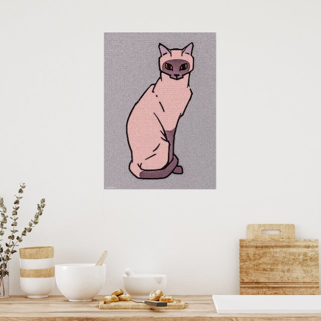 Póster Gato sentado por Julie de Graag Poster (Cocina)
