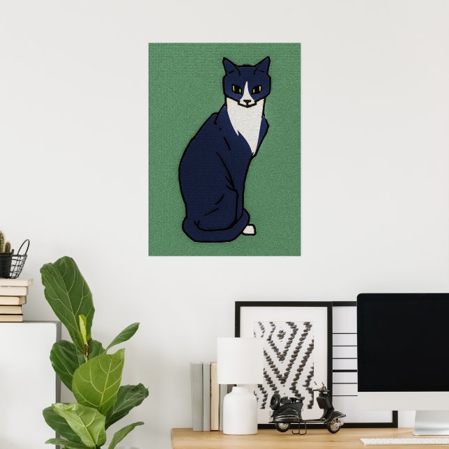 Póster Gato sentado por Julie de Graag Poster (Oficina en casa)