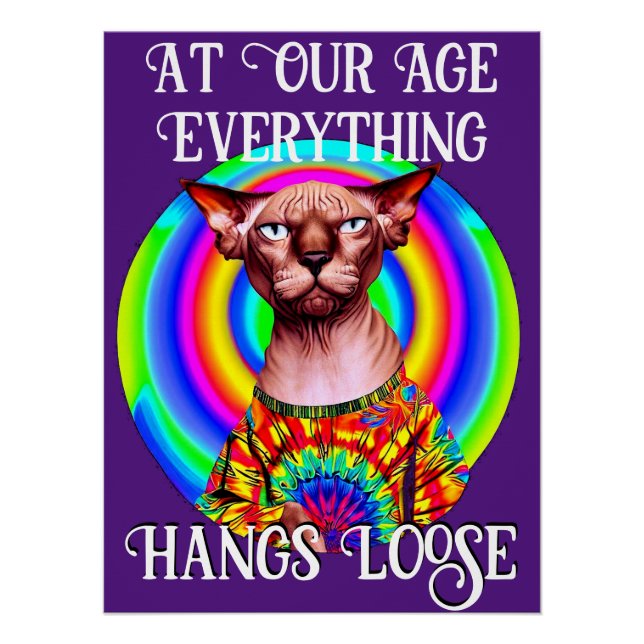 Póster Gato Sfinx sobre el cumpleaños de la colina (Anverso)