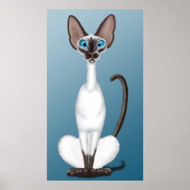 Póster Gato siamés (Frente)