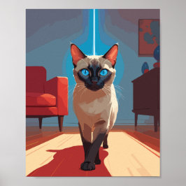 Póster Gato siamés lindo