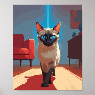 Póster Gato siamés lindo