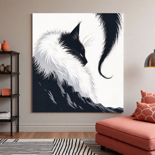 Póster Gato Silencioso Minimalista