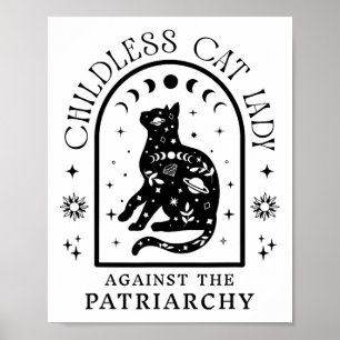 Póster Gato sin hijos contra gato patriarcal