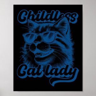 Póster Gato sin hijos Lady Graciosa Gato Lover