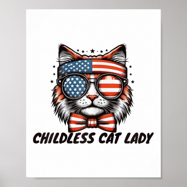 Póster Gato sin hijos Lady Shirt Gato sin hijos (Frente)