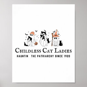 Póster Gato sin Niños Damas Hauntin El Patriarcado Kamala