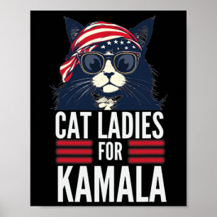 Póster Gato Sin Niños Damas Para Presidente De Kamala Har