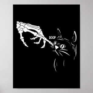 Póster Gato Skeleton Mano Boop Halloween Gatos Lover Masc