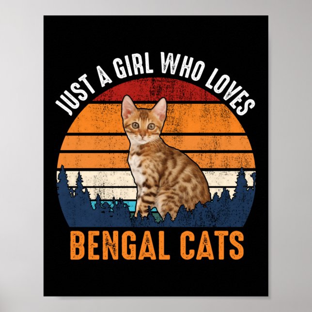 Póster Gato - Solo Una Chica Que Ama Gatos Bengalíes - Ga (Frente)