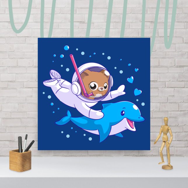 Póster Gato submarino y delfín (Subido por el creador)