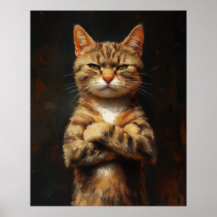 Póster Gato Tabby Seguro De Sí Mismo Con Actitud