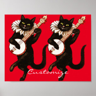 Póster Gato tocando Banjo Thunder_Cove
