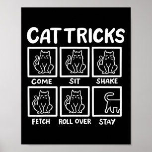 Póster Gato Tricks Graciosos Regalos De Amante De Gatos P