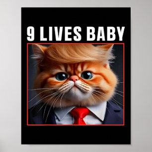 Póster Gato Trump 9 Vidas Bebé _1