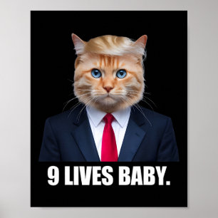Póster Gato Trump 9 Vidas Por Victoria Ganadora de Trump